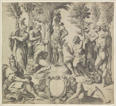Duc de Mantoue avec les six principaux dieux païens - Anonymous