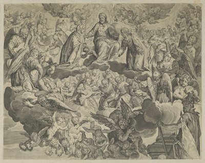 Le martyre de sainte Justine de Padoue (moitié supérieure) - Anonymous
