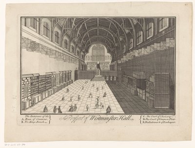 Intérieur de Westminster Hall à Londres - Anonymous