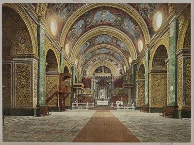 Intérieur de la cathédrale Saint-Jean à La Valette - Anonymous