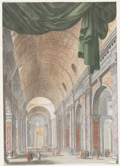 Intérieur de la basilique Saint-Pierre à Rome - Anonymous