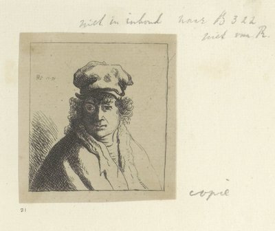 Jeune homme aux cheveux bouclés et une casquette - Anonymous