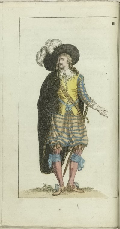 Cabinet de mode et de goût 1791, pl. IIII : Un petit maître de la première moitié de 1600 - Anonymous
