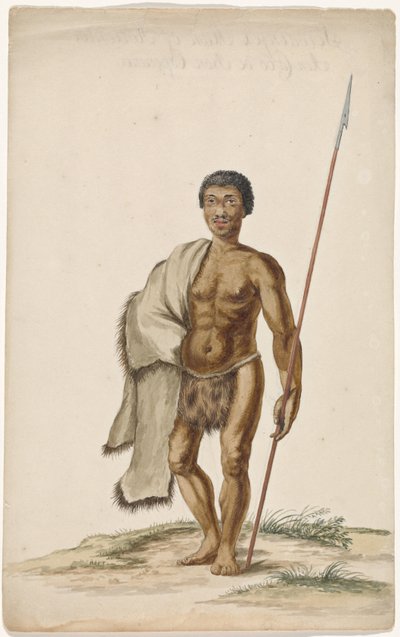 Homme Khoikhoi avec assegai - Anonymous