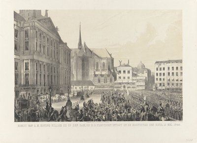 Arrivée de S.M. le roi Guillaume III sur le Dam, lors de son entrée solennelle dans la capitale du royaume, le 12 mai 1849 - Anonymous