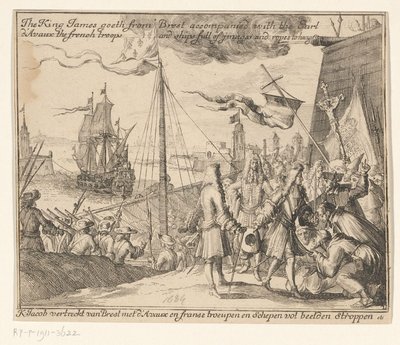 Le roi Jacques II part de Brest avec des troupes françaises, 1689 - Anonymous