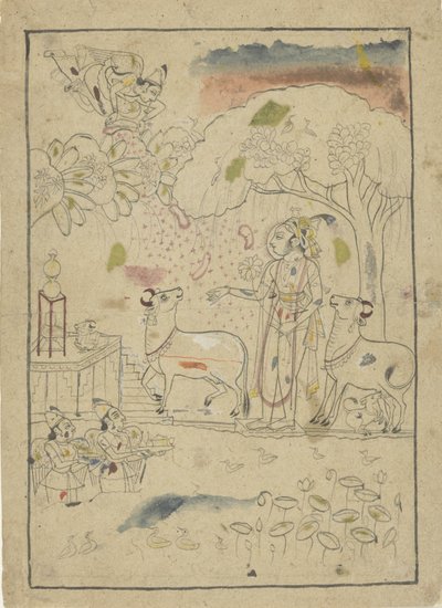 Krishna avec des vaches de l
