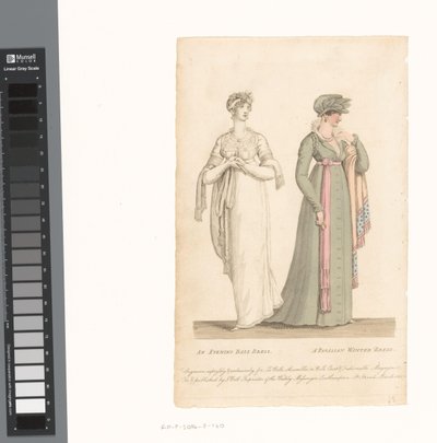 La Belle Assemblée, 1er mars 1807, n° 14 : Une robe de bal du soir / Une robe d