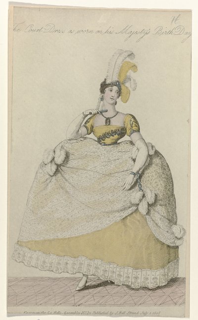 La Belle Assemblée, 1er juillet 1808, No. 32 : La robe de cour - Anonymous