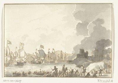 Débarquement de la flotte anglaise et néerlandaise à Cadix, 1702 - Anonymous