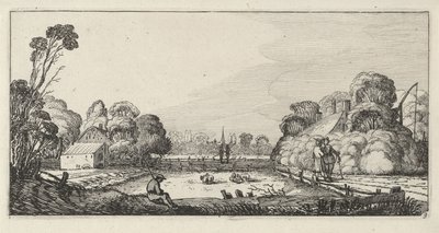 Paysage avec fermes - Anonymous