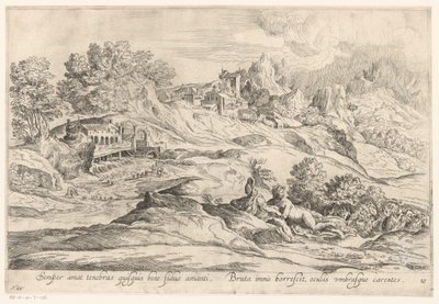 Paysage avec un couple amoureux - Anonymous