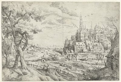 Paysage avec ville - Anonymous