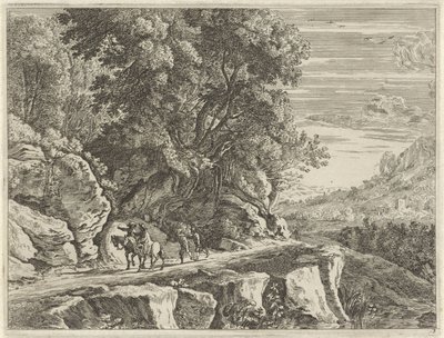 Paysage avec deux cavaliers - Anonymous