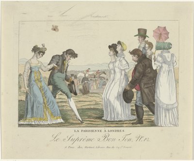 Le Suprême Bon Ton. Caricatures, 1800-1815, No 12 : La Parisienne à Londres - Anonymous