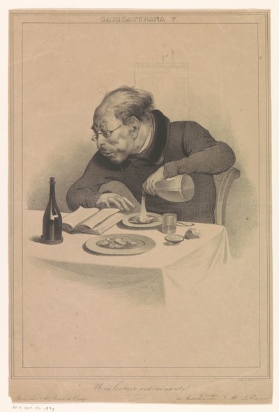 Homme lisant (Caricaturana) - Anonymous