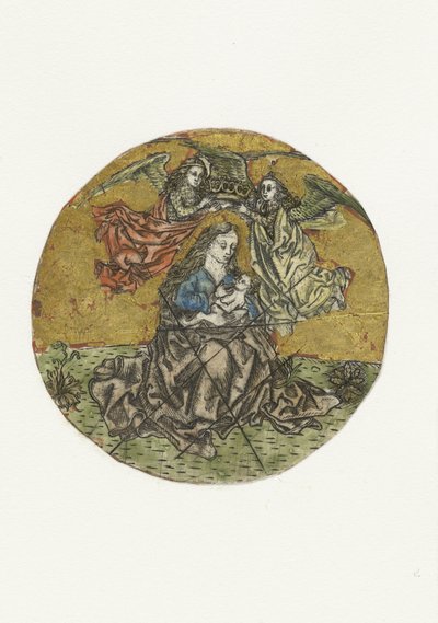 Madone couronnée par deux anges - Anonymous