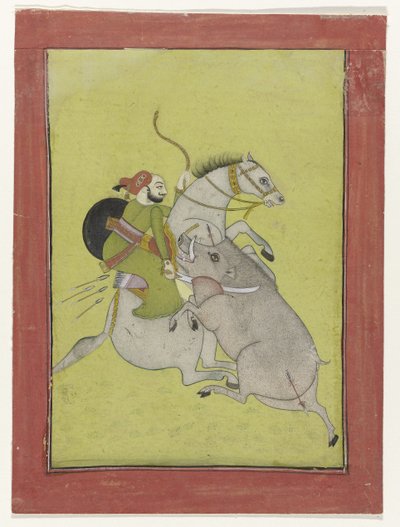Maharao Umed Singh de Bundi, Maharaja Umed Singh tuant un sanglier - Anonymous