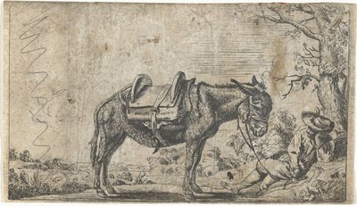 Homme avec un âne - Anonymous