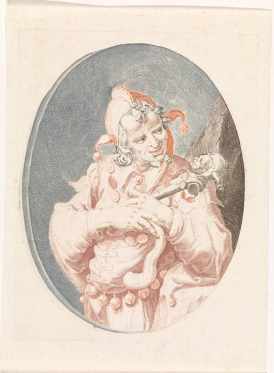 Bouffon avec marotte - Anonymous