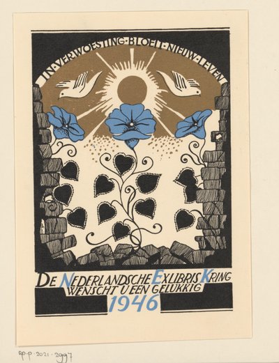 Vœux de Nouvel An pour 1946 de la Nederlandsche Exlibriskring - Anonymous