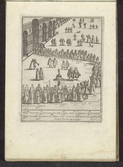Défilé avec le doge et la Serenissima Signoria sur la place Saint-Marc à Venise - Anonymous