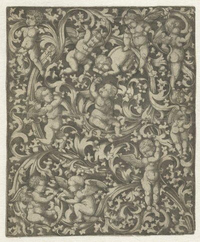 Ornement avec putti - Anonymous