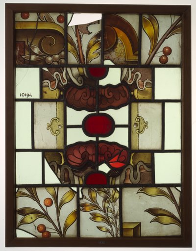 Panneau avec vitraux colorés, fragments d