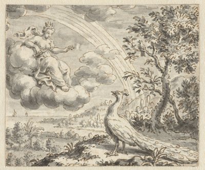 Le paon se plaint à Junon (Illustrations pour une édition des Fables de Jean de la Fontaine) - Anonymous