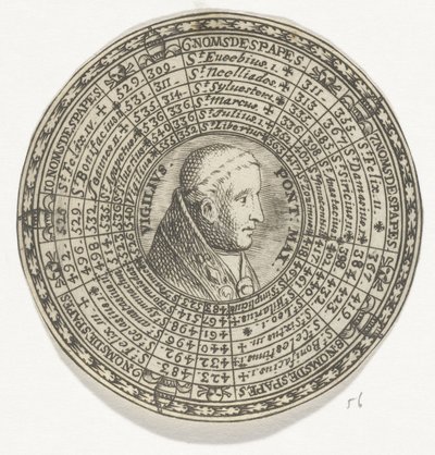 Médaille avec le portrait du pape Vigile et les noms des papes - Anonymous