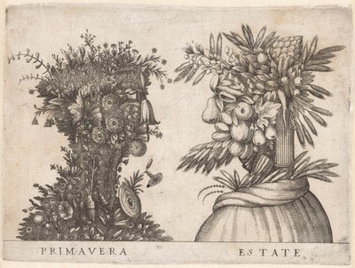 Personnifications des quatre saisons (Printemps et Été) - Anonymous