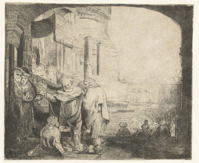 Pierre et Jean guérissant le paralytique à la porte du temple - Anonymous