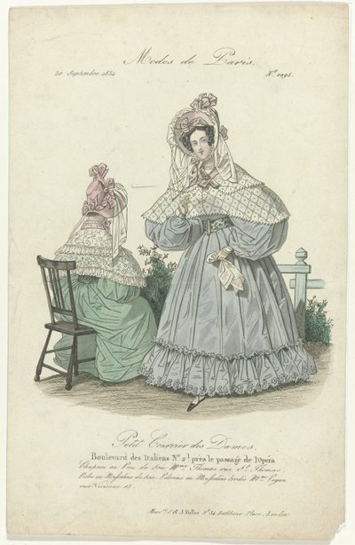 Petit Courrier des Dames, 20 septembre 1834, No.1095 : Chapeau en Pou de Soi - Anonymous