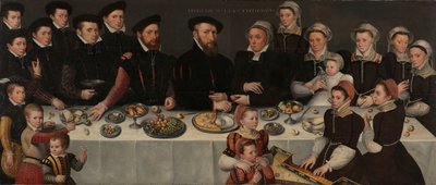 Pierre de Moucheron (1508-67), sa femme Isabeau de Gerbier, leurs dix-huit enfants, leur gendre Allard de la Dale et leur premier petit-enfant - Anonymous
