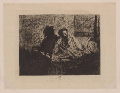 Portrait de Charles Meryon assis au lit - Anonymous