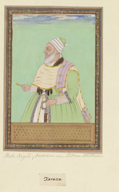 Portrait de Shah Raju, guide spirituel (pir) du Sultan Abul Hasan - Anonymous