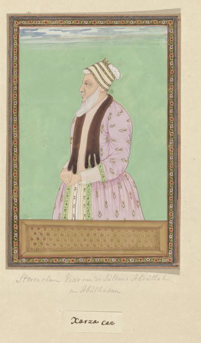 Portrait de Sharza Khan, vizir sous le sultan Abdullah et également vizir sous Abul Hasan - Anonymous