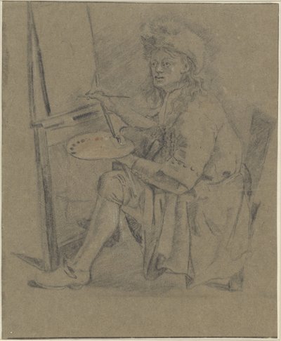 Portrait de Thomas Wijck, devant son chevalet - Anonymous