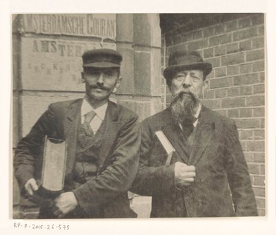 Portrait du libraire David Blok avec un autre homme - Anonymous