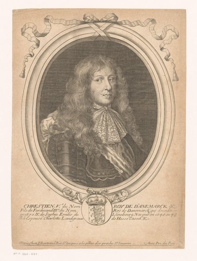 Portrait du roi Christian V de Danemark - Anonymous