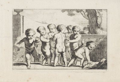 Putti jouant à cache-cache - Anonymous