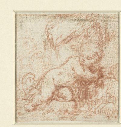 Putto dans un paysage - Anonymous