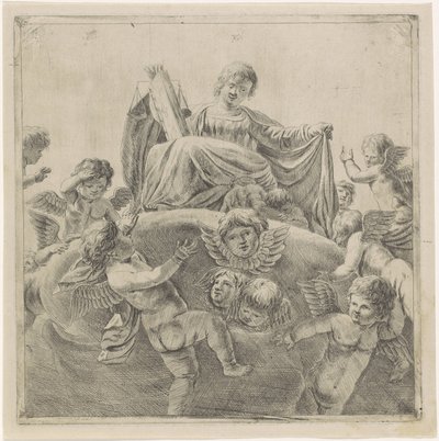 Justice entourée de putti et de chérubins - Anonymous