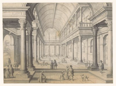 Salle Renaissance avec personnages - Anonymous