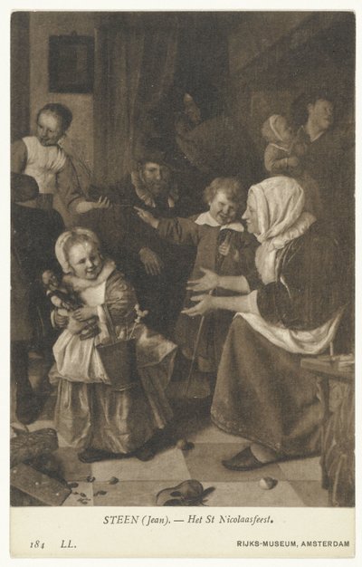 Reproduction de la peinture La fête de Saint-Nicolas par Jan Steen - Anonymous