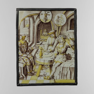 Vitre avec Joseph expliquant les rêves du sommelier et du boulanger - Anonymous