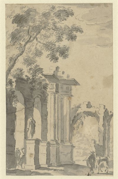 Ruines et une statue - Anonymous
