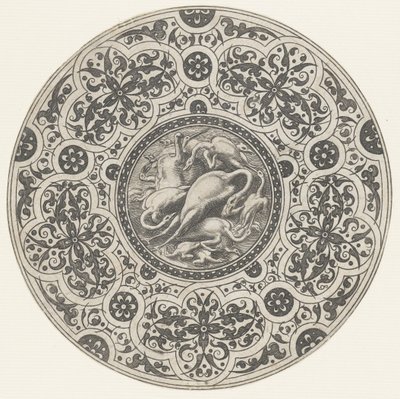 Bol avec volaille et moresques (série de dessins pour assiettes) - Anonymous