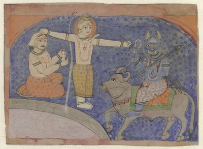 Shiva tue Yama avec son trident - Anonymous