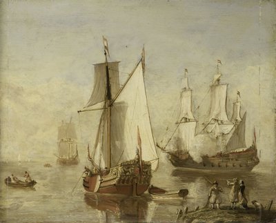 Speeljacht (Yacht de plaisance) et navire de guerre - Anonymous